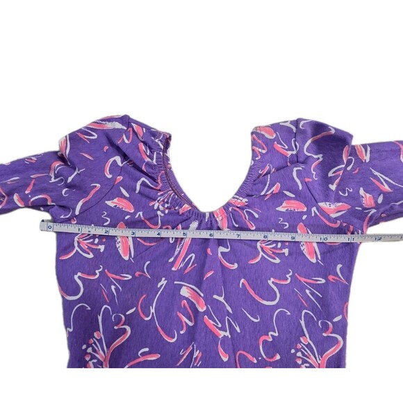 GK Elite VTG 80s Pastel Scribble Print LS Cotton Leotard Bodysuit AXS Adult XS - Picture 10 of 10